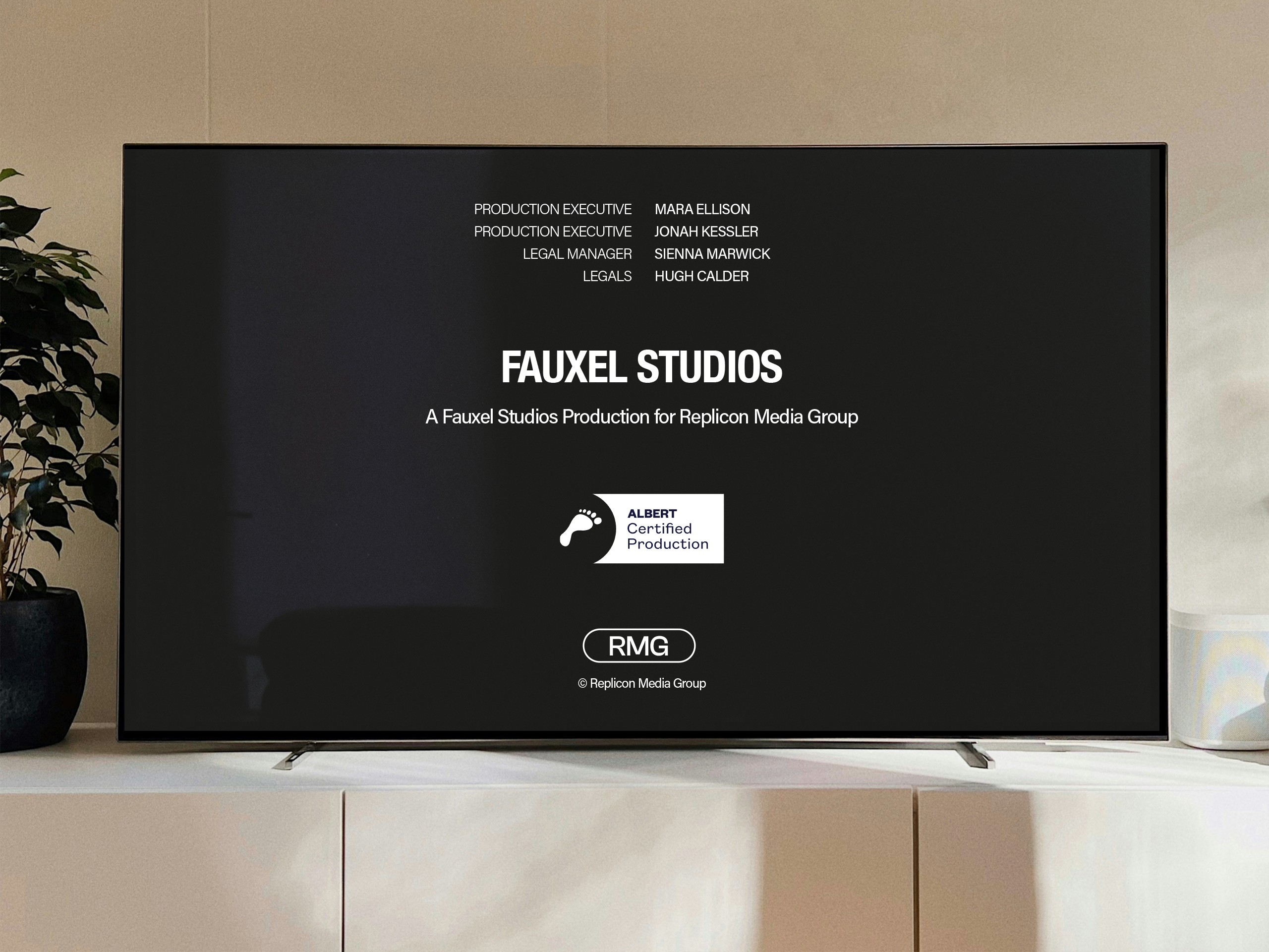 An example of the current BAFTA Albert certification mark being used in end credits.